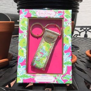 BRAND NEW Lilly Pulitzer Key Fob (Pink Lemonade)
